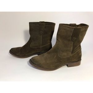 Brown Suede Slouchy Ankle Boots 7.5 -